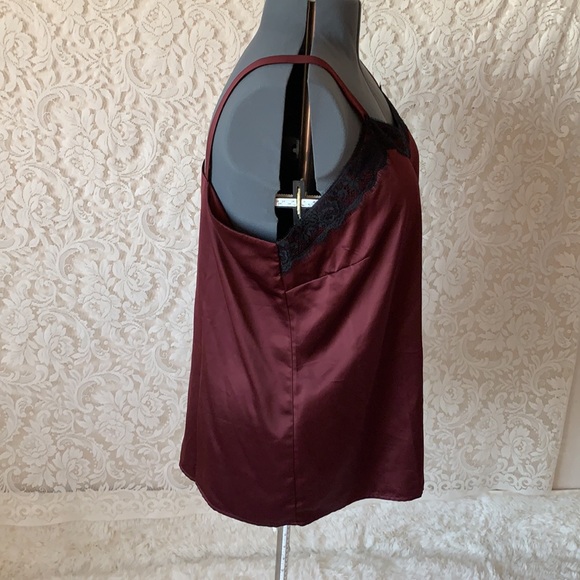 Sexy Maurices maroon lace trim tank, XXL - Picture 3 of 7